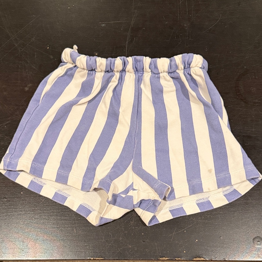 H&M 3T. Blue and White Vertical Stripe Elastic Waist Shorts